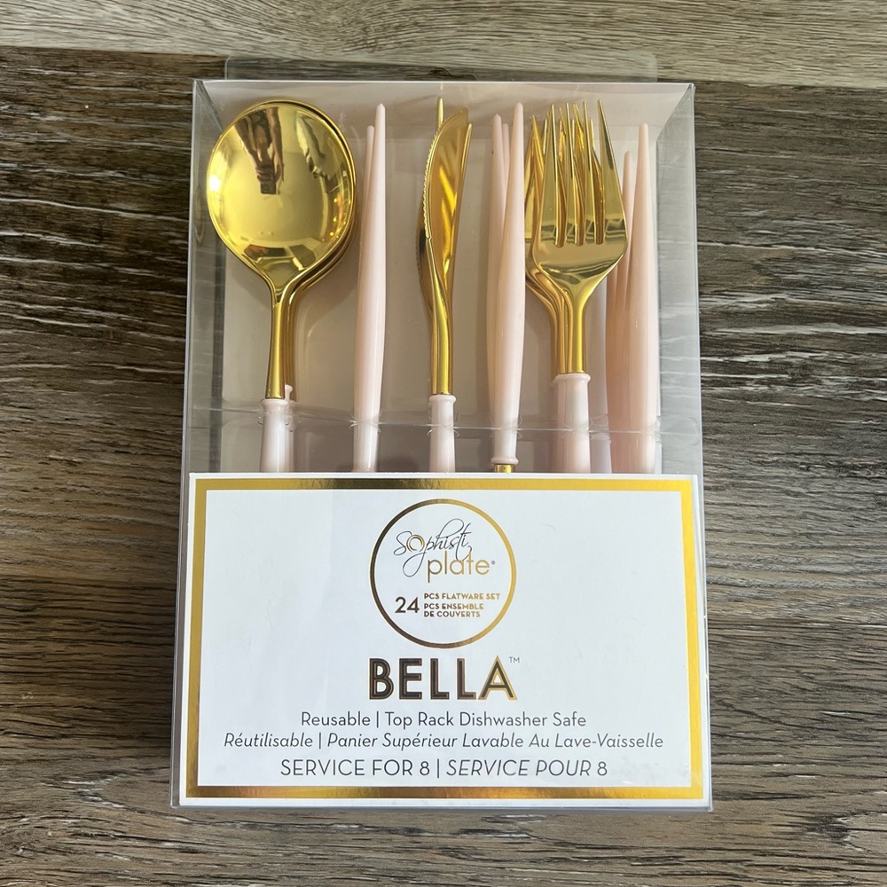 NWT Sophisti Plate Bella 24 piece Reusable flatware